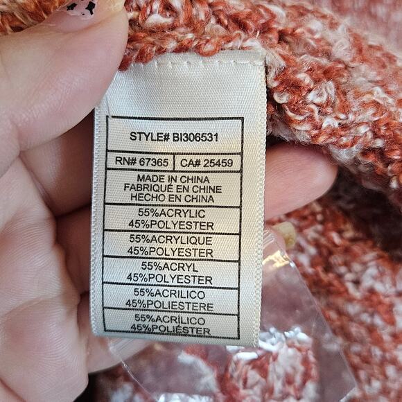 BB Dakota Steve Madden Odetta Open Pocket Cardigan Rust Women's Medium Fall - Picture 8 of 10